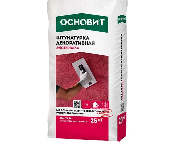 Декоративная штукатурка ОСНОВИТ ЭКСТЕРВЭЛЛ с высокой водоотталкивающей способностью