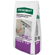 ЭЛИСИЛК PG36 W (5 кг) шпаклевка гипсовая суперфинишная белая. Толщина слоя 0-4 мм ОСНОВИТ
