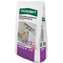 БЕЛСИЛК PC32 W (5 кг) шпаклевка цементная суперфинишная белая. Толщина слоя 0-4 мм ОСНОВИТ